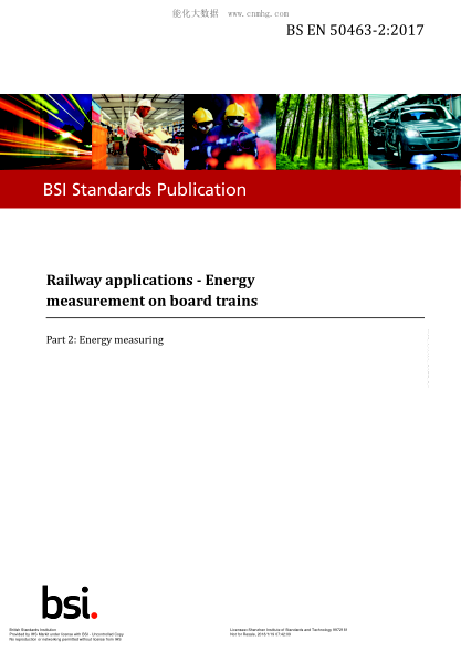 BS EN 50463-2-2017 Railway Applications. Energy Measurement On Board Trains. Energy Measuring