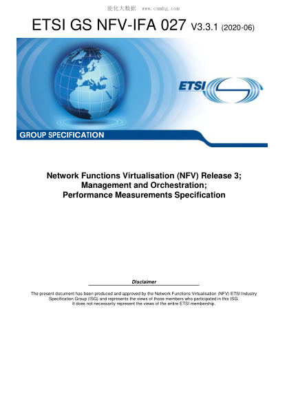 ETSI GS NFV-IFA 027/2-2020  Network Functions Virtualisation (Nfv) Release 3; Management And Orchestration; Performance Measurements Specification