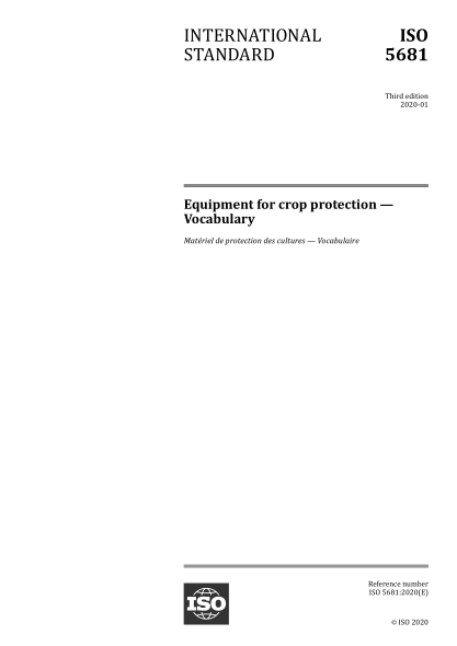ISO 5681-2020 作物保護設(shè)備--詞匯 Equipment for crop protection — Vocabulary