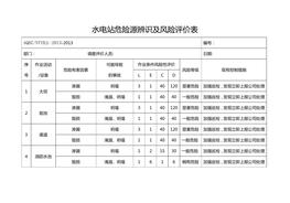 水電站危險源辨識及風險評價表doc