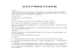 A20220315安全生產(chǎn)和職業(yè)衛(wèi)生責(zé)任制（10頁）docx