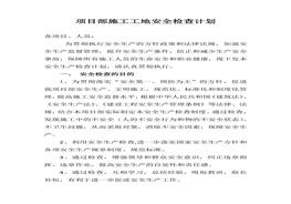 項目部施工工地安全檢查計劃（9頁）docx
