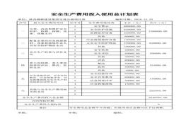 制造業(yè)安全生產費用投入使用計劃表xls