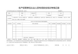 生產(chǎn)經(jīng)營單位從業(yè)人員專項安全培訓考核記錄(1)doc