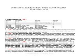 2021注安《安全生產(chǎn)法律法規(guī)》終極壓軸三頁(yè)紙pdf