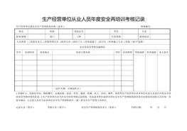 生產經營單位從業(yè)人員年度安全再培訓考核記錄(1)doc