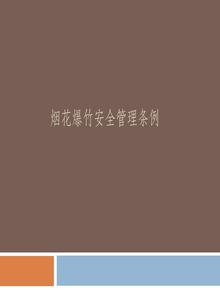 煙花爆竹安全管理條例課件PPTppt