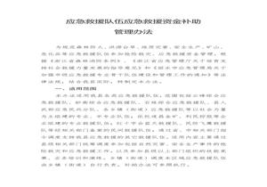 應急救援隊伍應急救援資金補助管理辦法docx