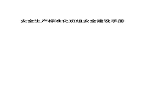 安全生產標準化班組安全建設手冊docx