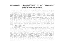 陽城縣瑞興化工有限公司“5·16”硫化氫中毒較大事故調(diào)查報(bào)告doc