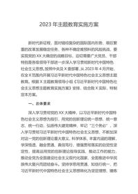 2023年主題教育實施方案docx