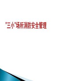 “三小”場所消防安全管理ppt