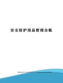 安全防護(hù)用品管理臺(tái)賬docx