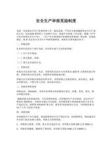 安全生產(chǎn)舉報獎勵制度docx