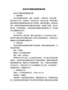 安全生產(chǎn)精細化管理實施方案docx