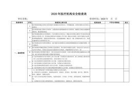 醫(yī)療機構(gòu)安全檢查表doc