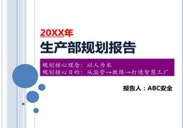 生產(chǎn)部規(guī)劃報(bào)告ppt