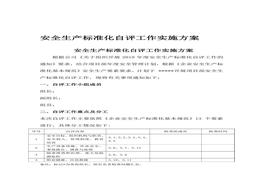 安全生產(chǎn)標(biāo)準(zhǔn)化自評工作方案doc