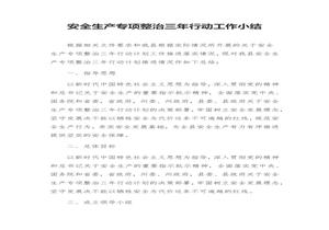 安全生產(chǎn)專項整治三年行動工作小結(jié)（5頁）docx